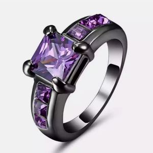 New Amethyst Black Gold Filled Ring.